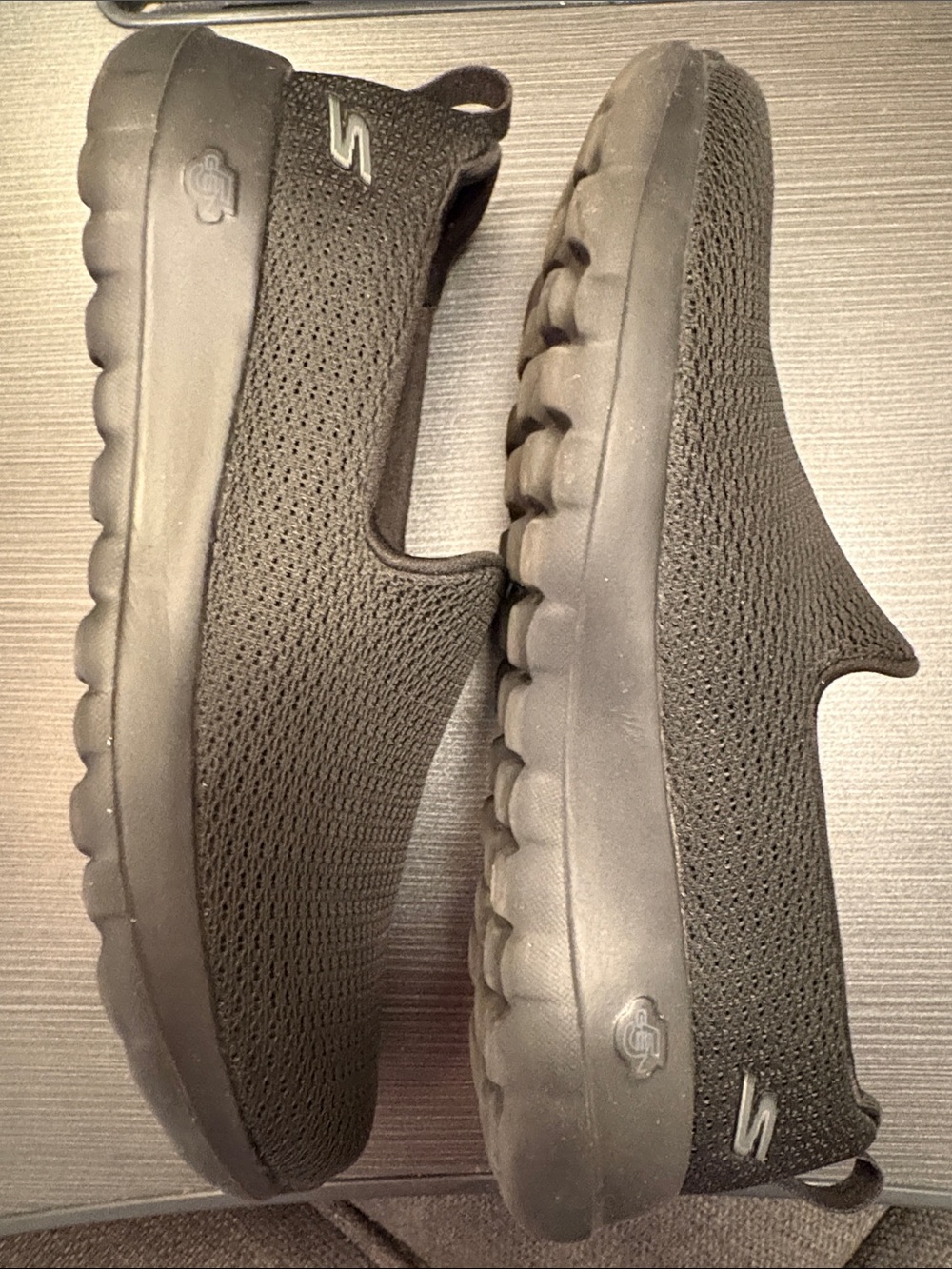 Skechers Black Slip-On Mesh Casual Sneakers - Picture 4 of 5